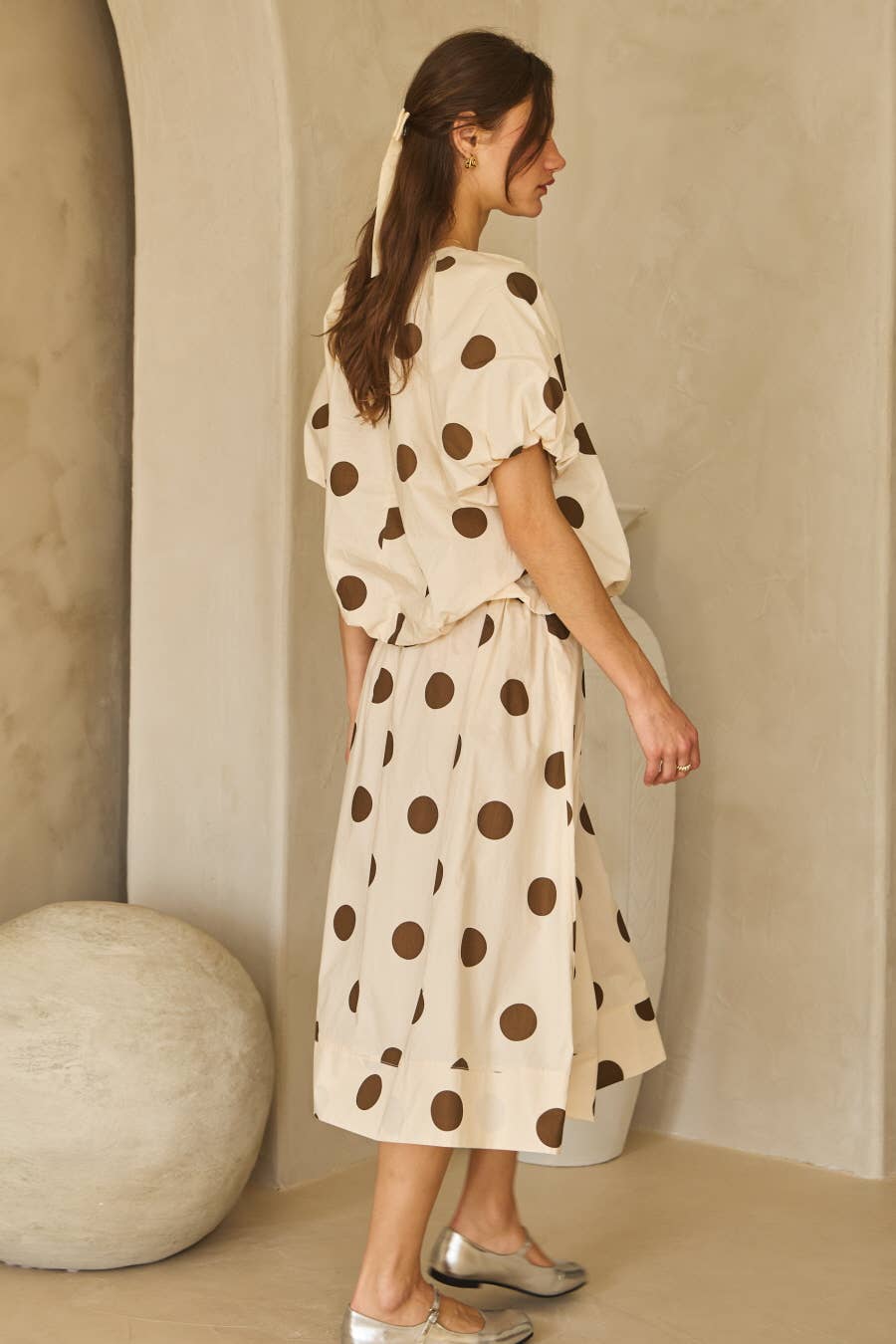 Voluminous Polka Dot Blouse