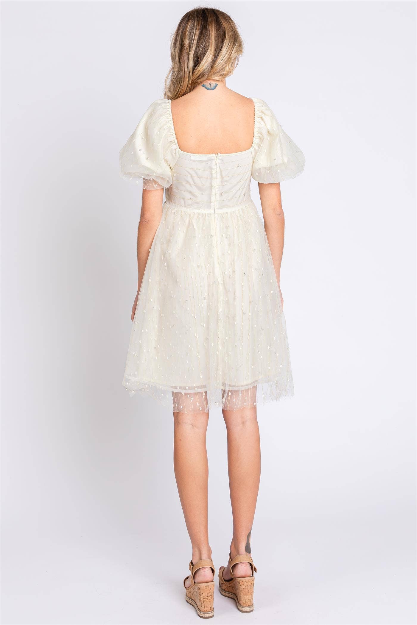 Pearl Mesh Babydoll Dress