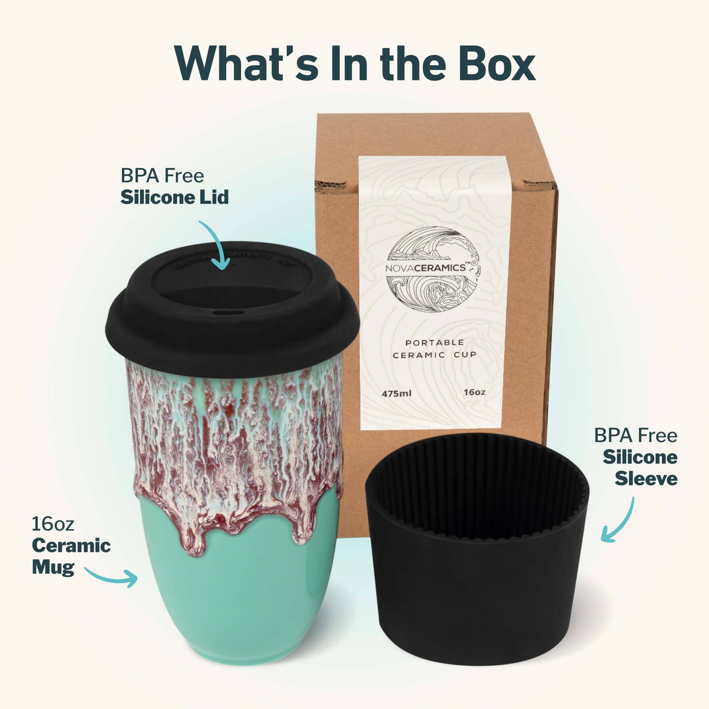 Nebula Ceramic 16 oz Travel Mug