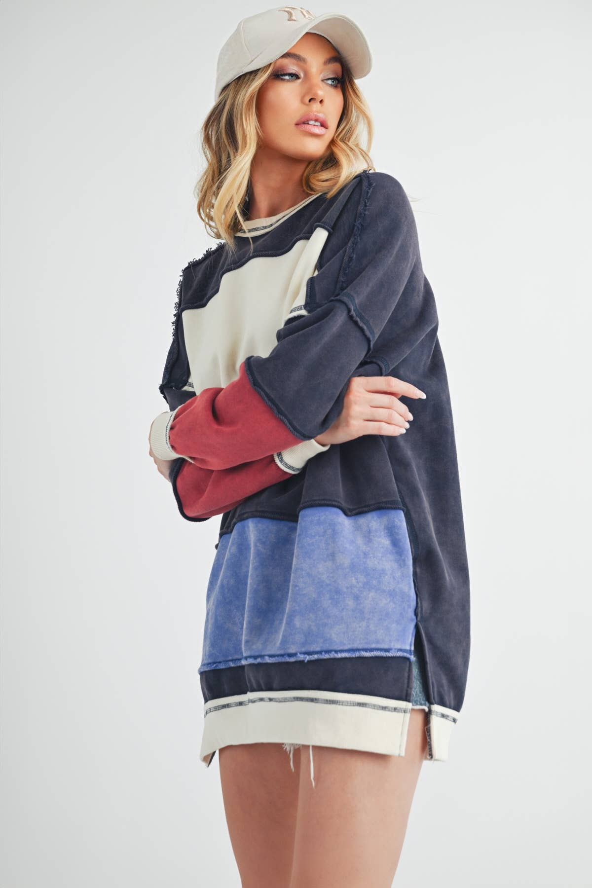 Rugby Color Block Stripe Sweatshirt