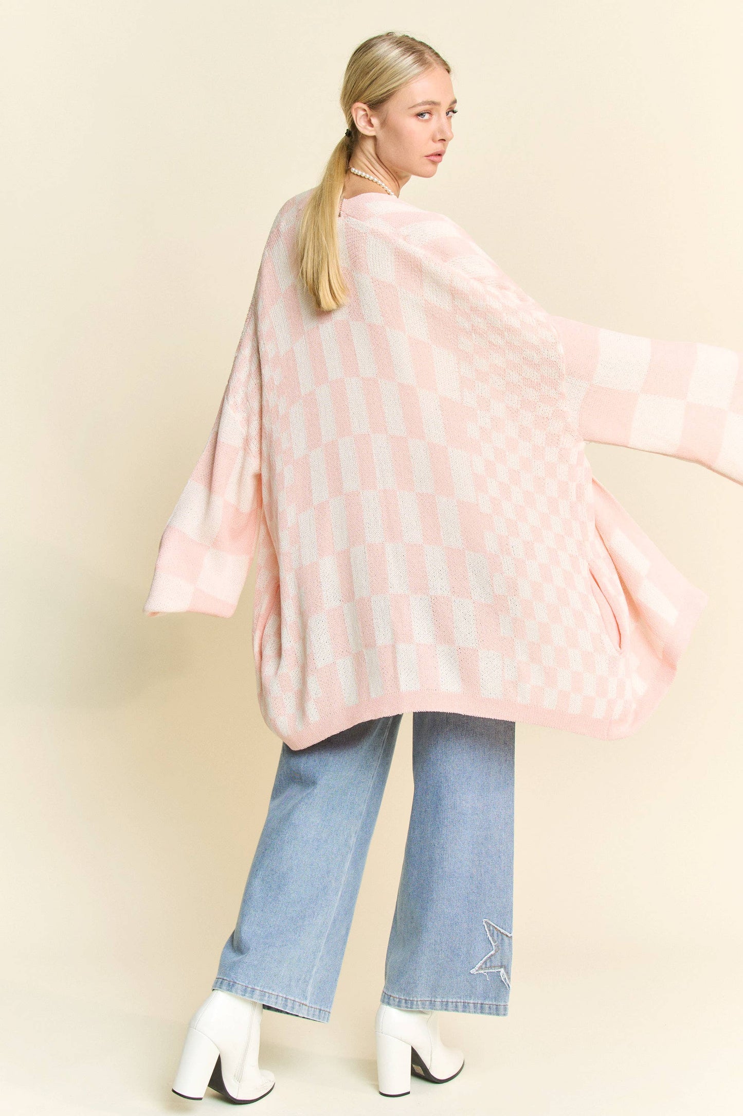 Lightweight Checkerboard Cardigan
