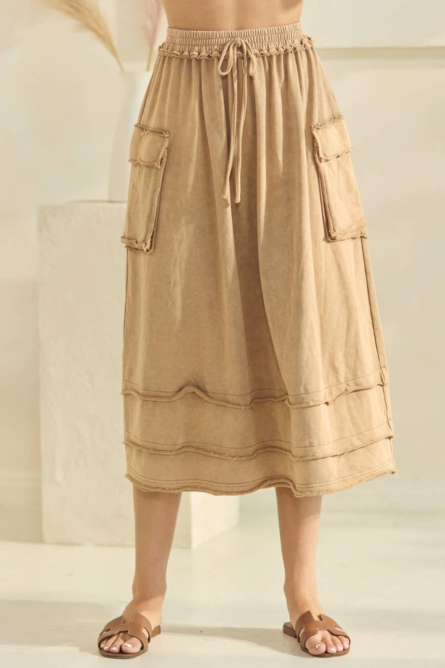 Acid Washed French Terry Skirt