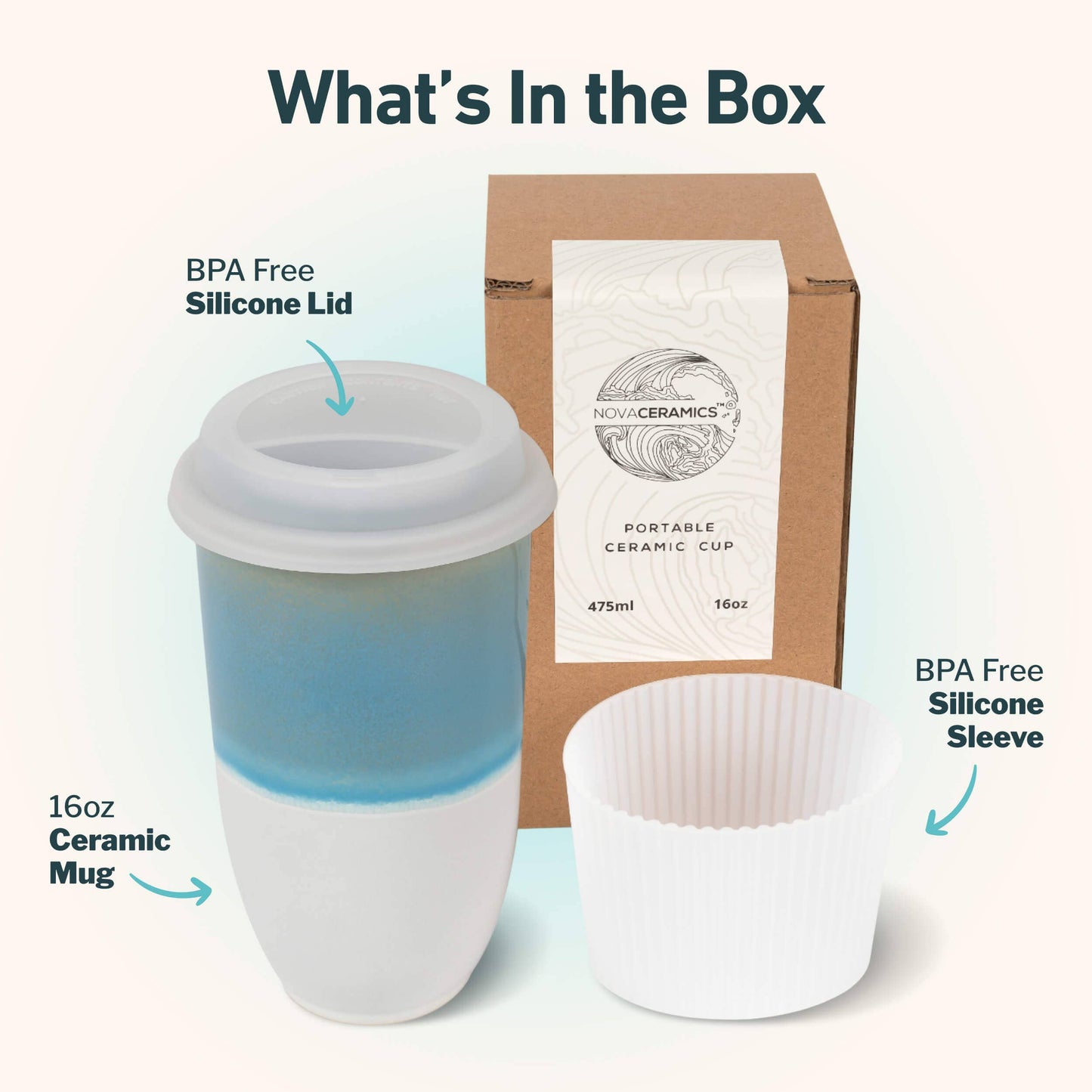 Lagoon Ceramic 16 oz Travel Mug