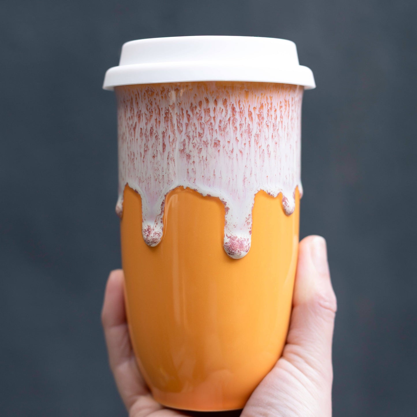 Grapefruit Ceramic 16 oz Travel Mug