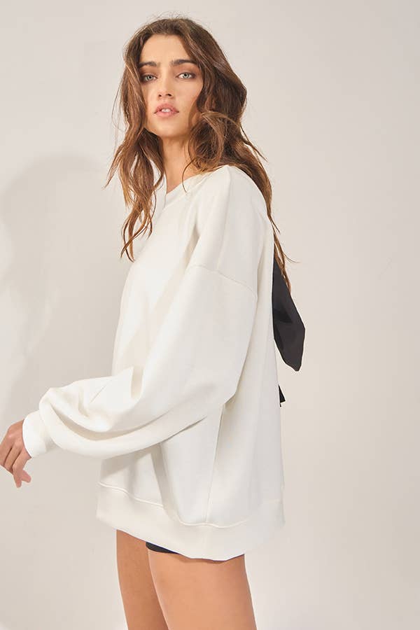Bow-Back Oversized Sweatshirt