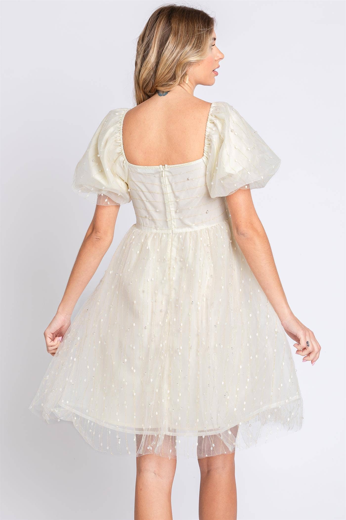 Pearl Mesh Babydoll Dress
