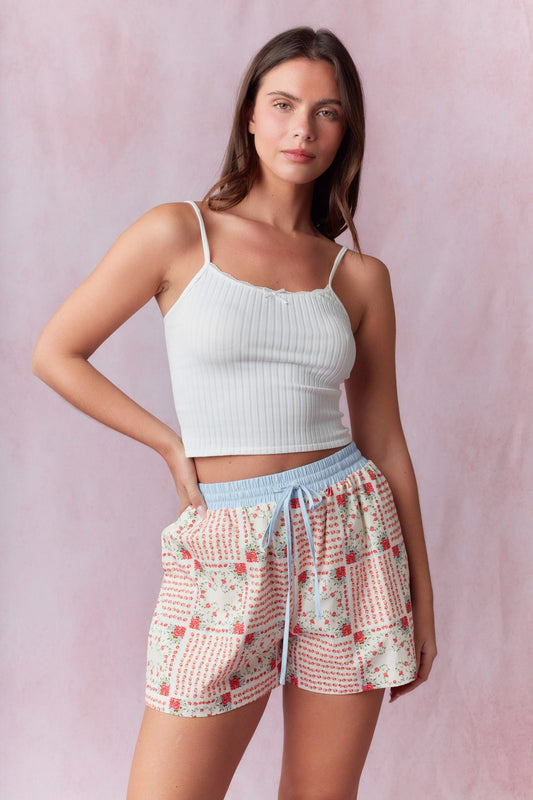 Floral Cotton Poplin Shorts