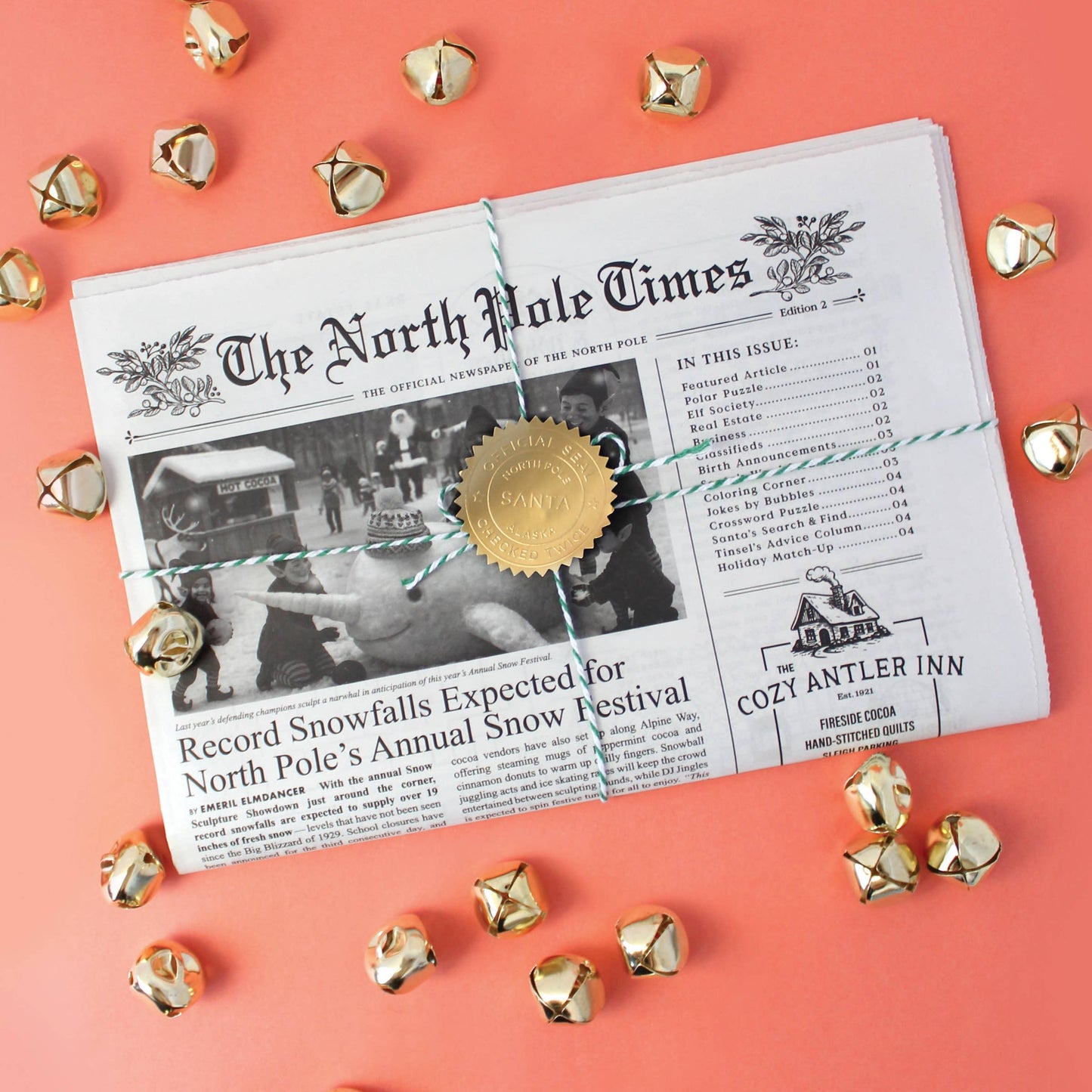 4pk North Pole Times - Newspaper and Gift Wrap