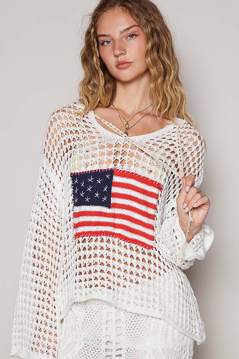 American Flag Crochet Sweater