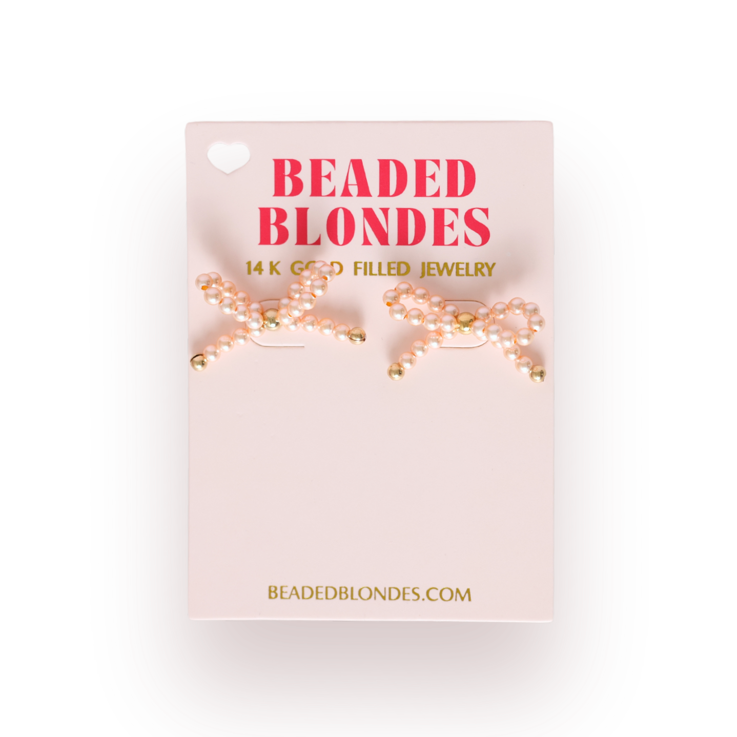 Champagne Pearl Bow Earrings