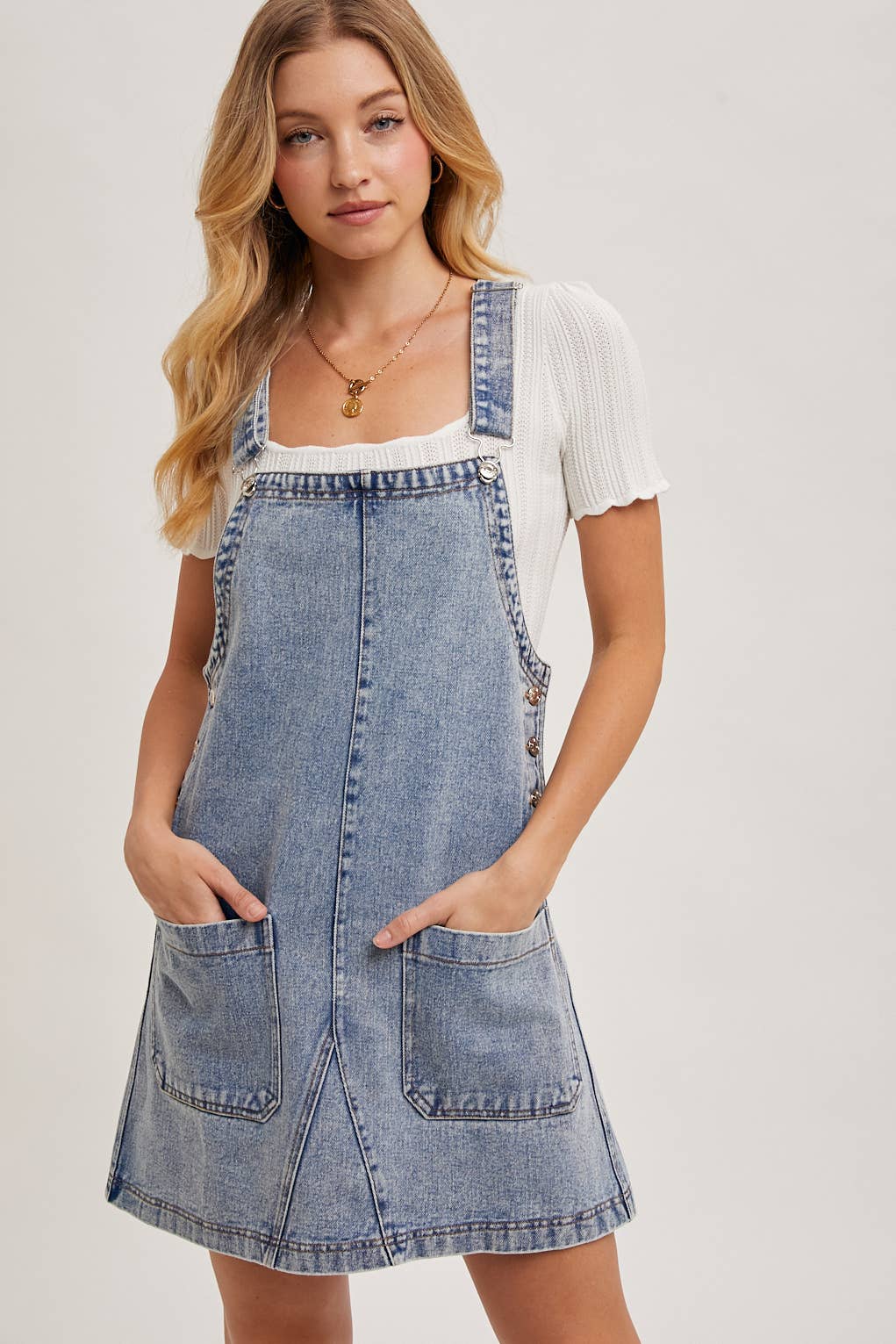 Overall mini dress best sale