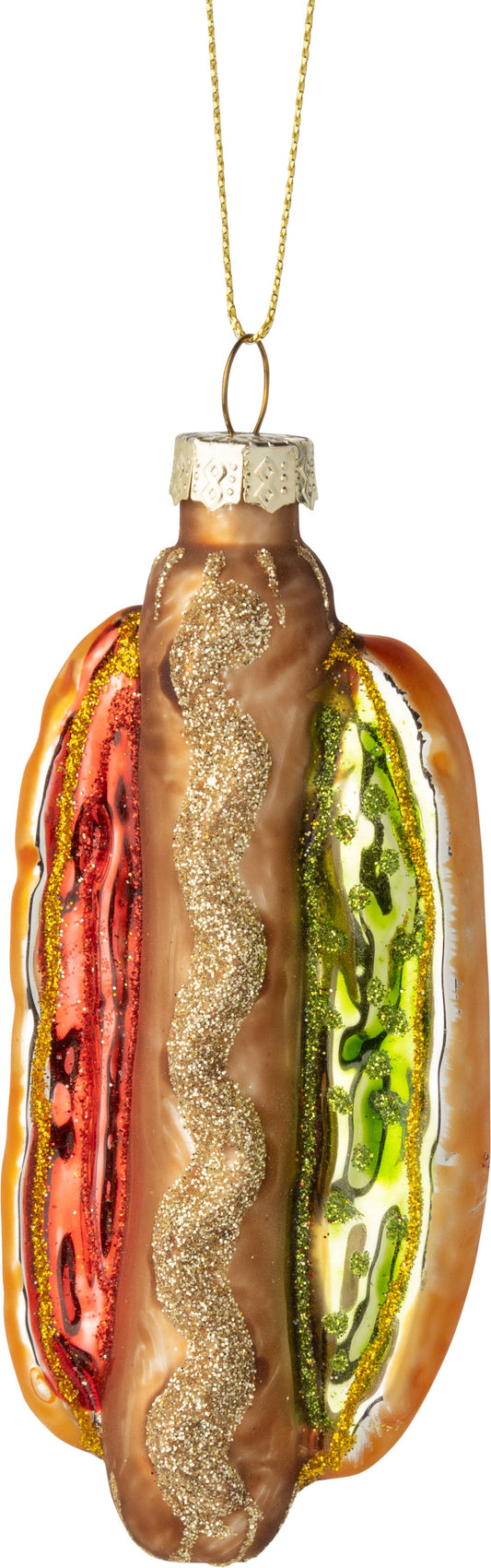 Glass Hot Dog Ornament