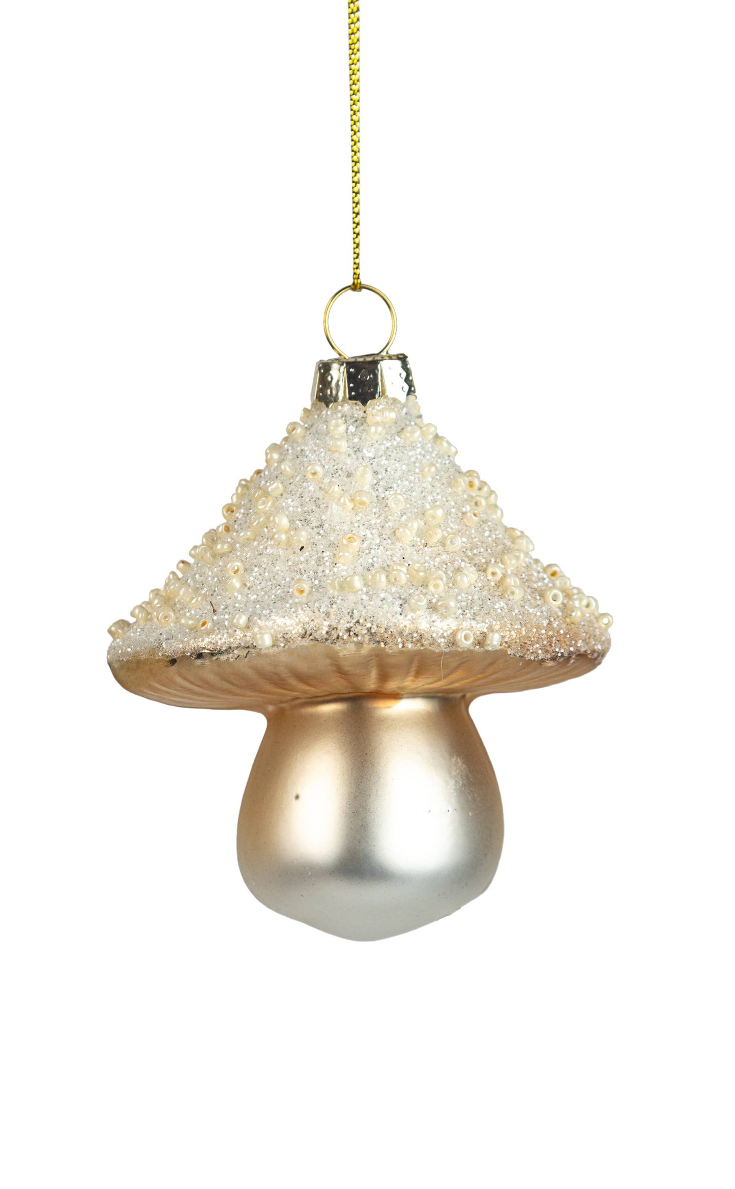 Bead Glitter Mushroom Ornament