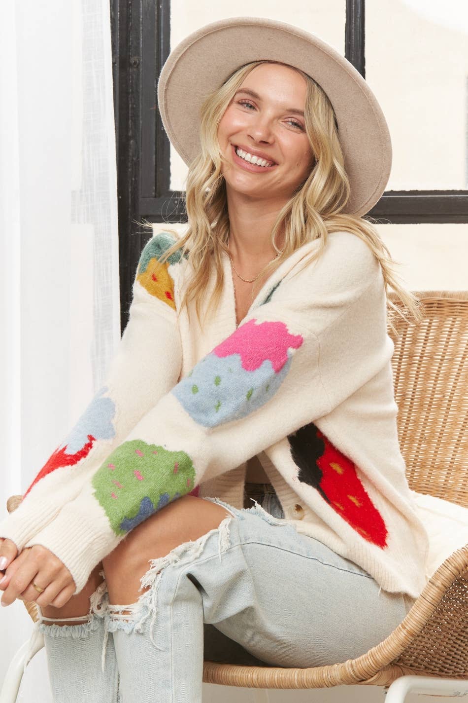 Berry Knit Button Up Cardigan