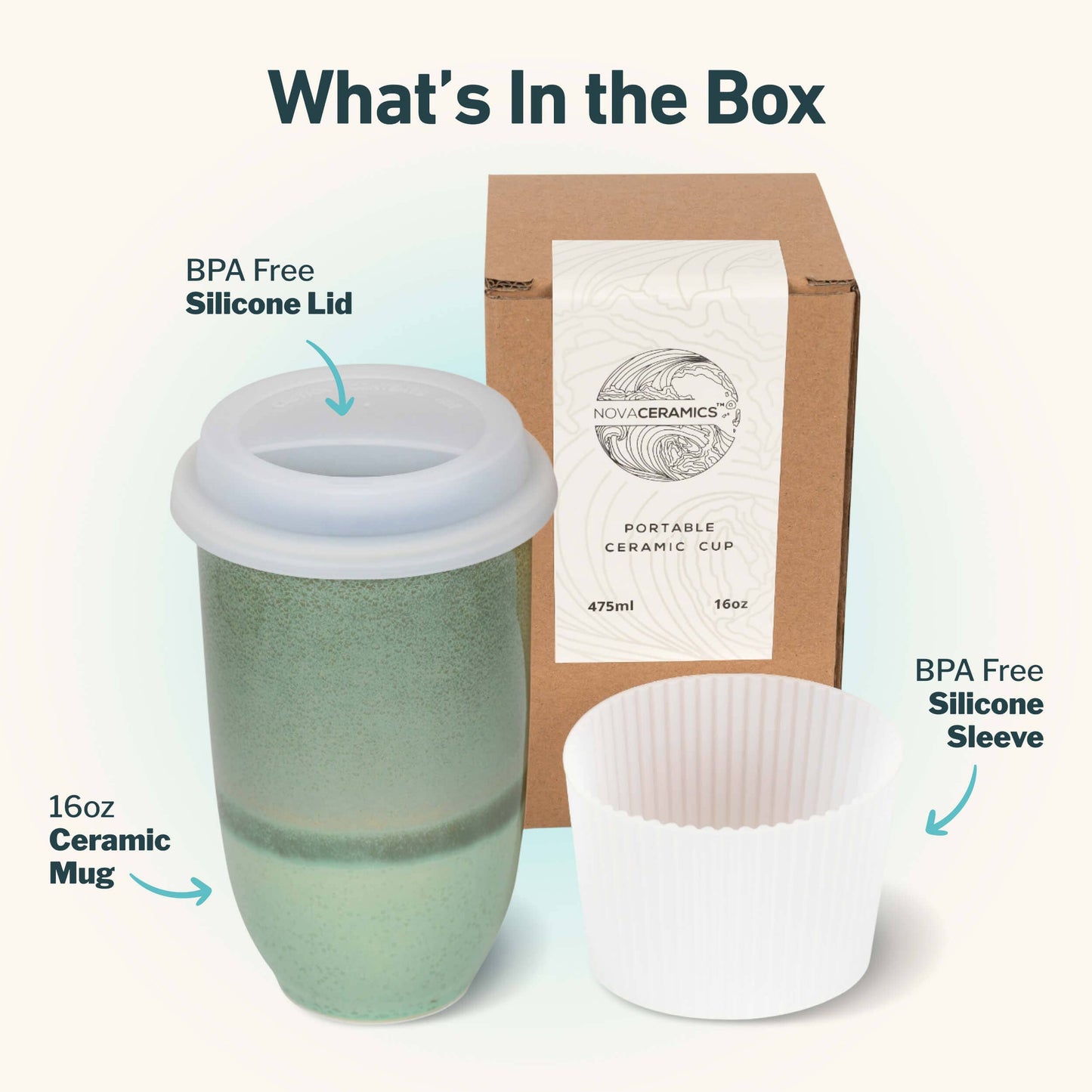 Emerald Ceramic 16 oz Travel Mug