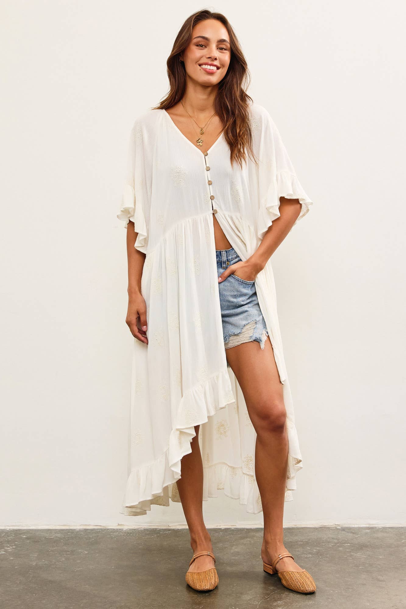 Ruffle Hem Duster