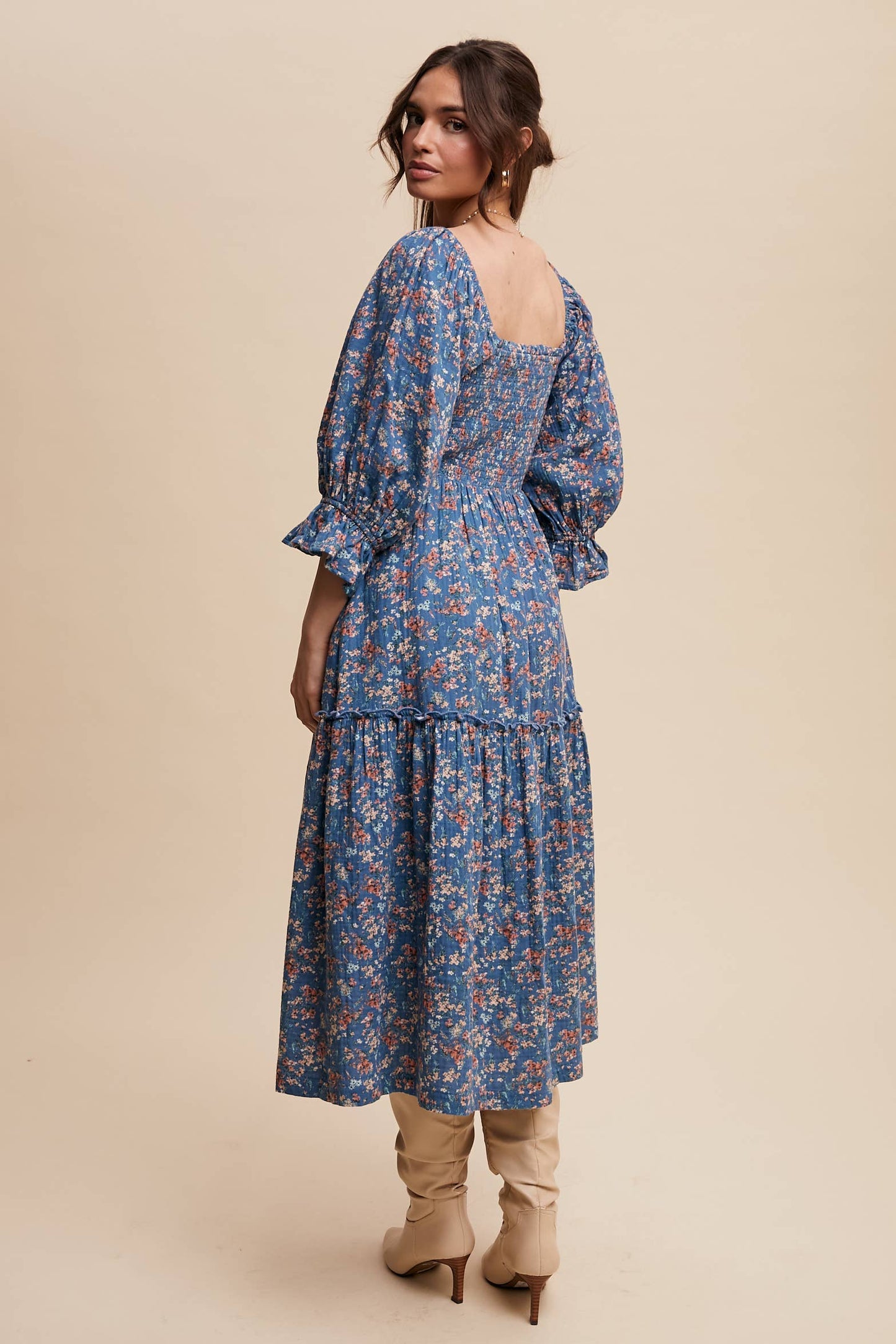 Floral Tiered Midi Dress