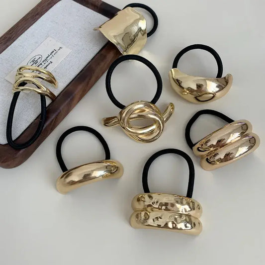 Gold Metal Hair Tie Hair Accessory