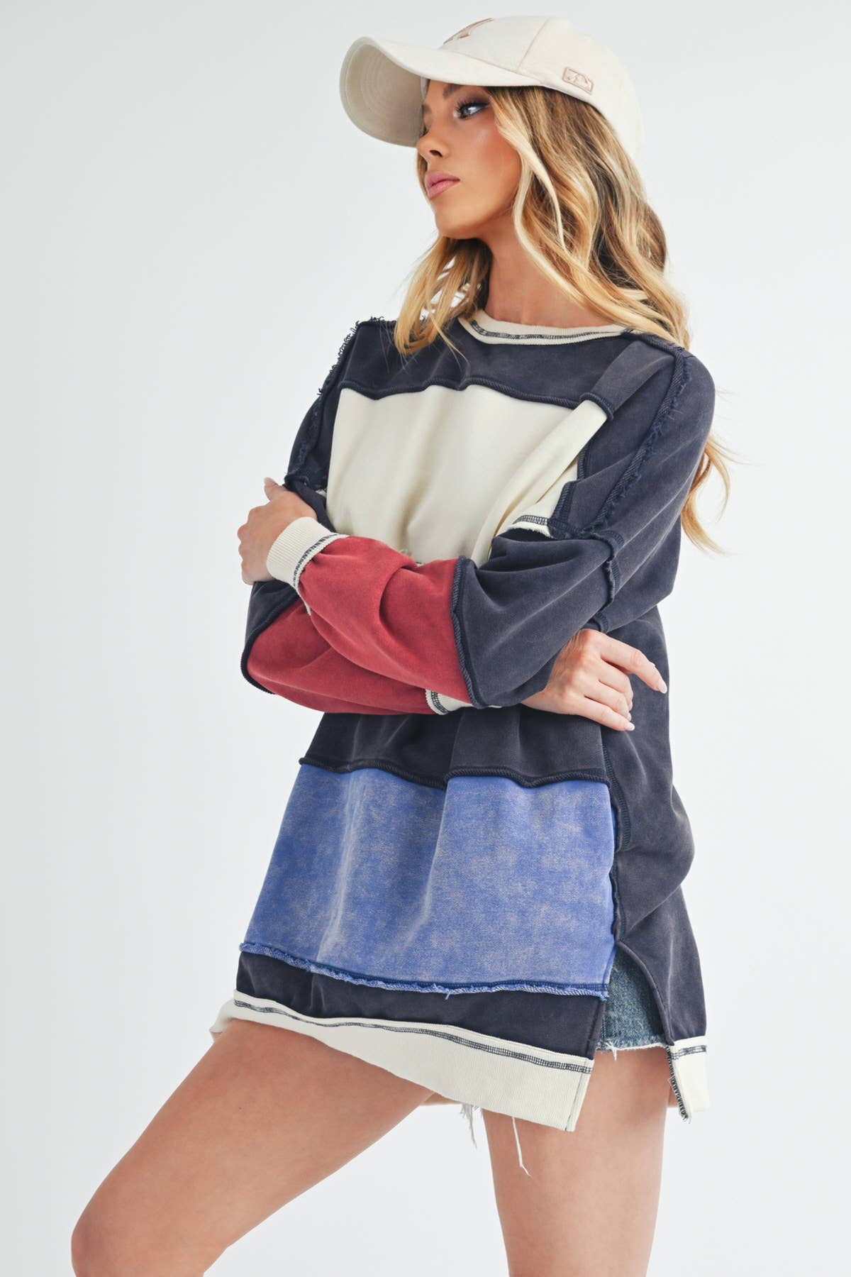 Rugby Color Block Stripe Sweatshirt