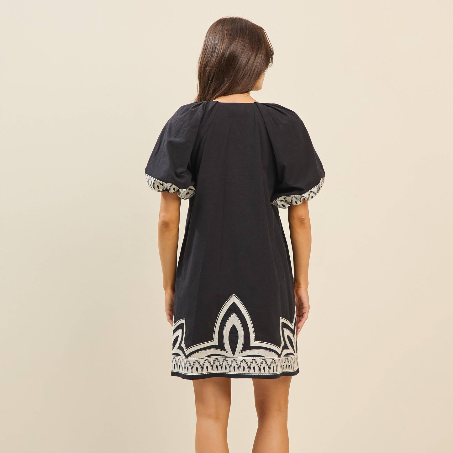 Embroidered Cotton Mini Dress