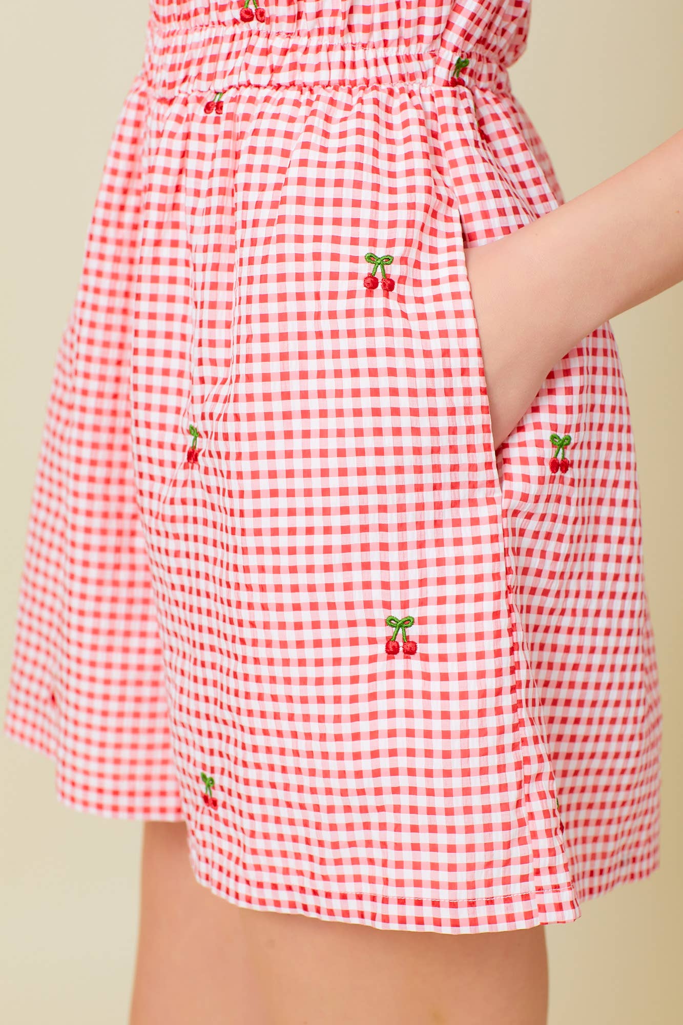 Square Neck Cherry Romper