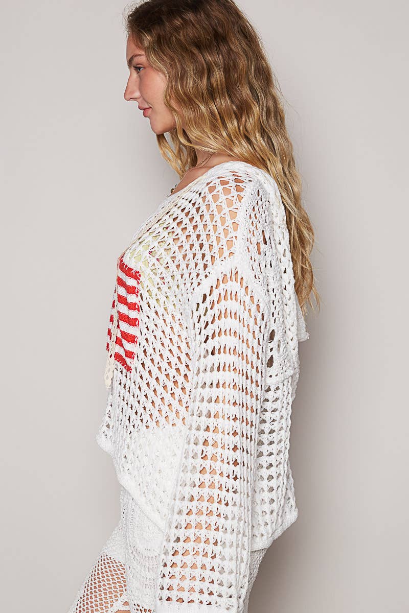American Flag Crochet Sweater