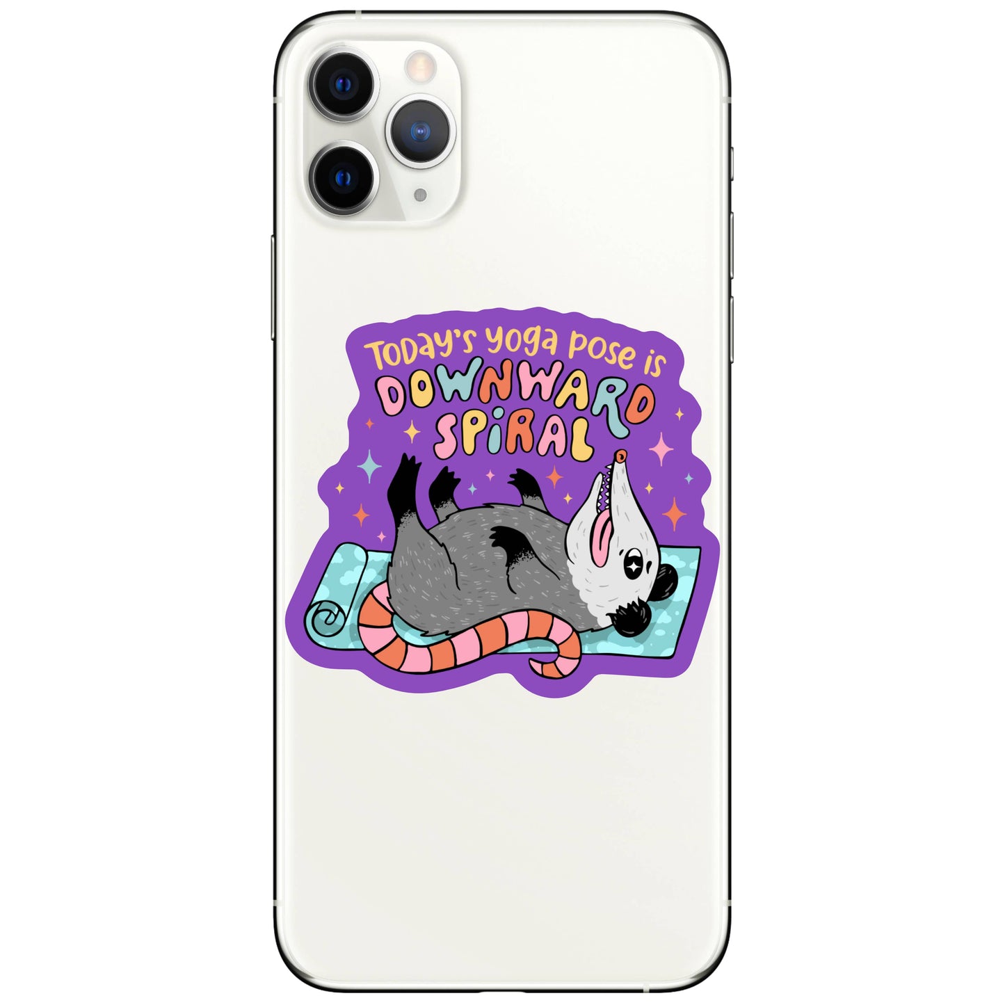 Yoga Opossum Sticker