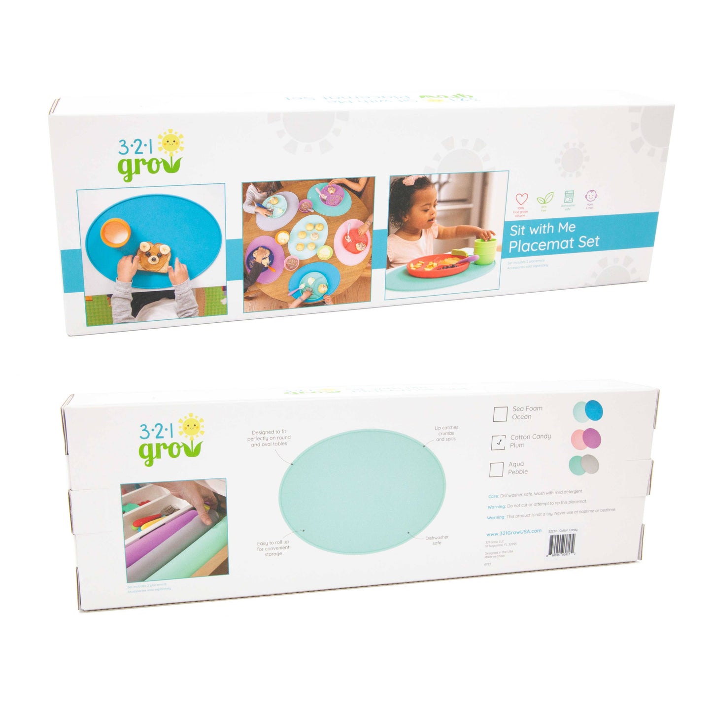 321 Grow Sit with Me Silicone Placemat Set