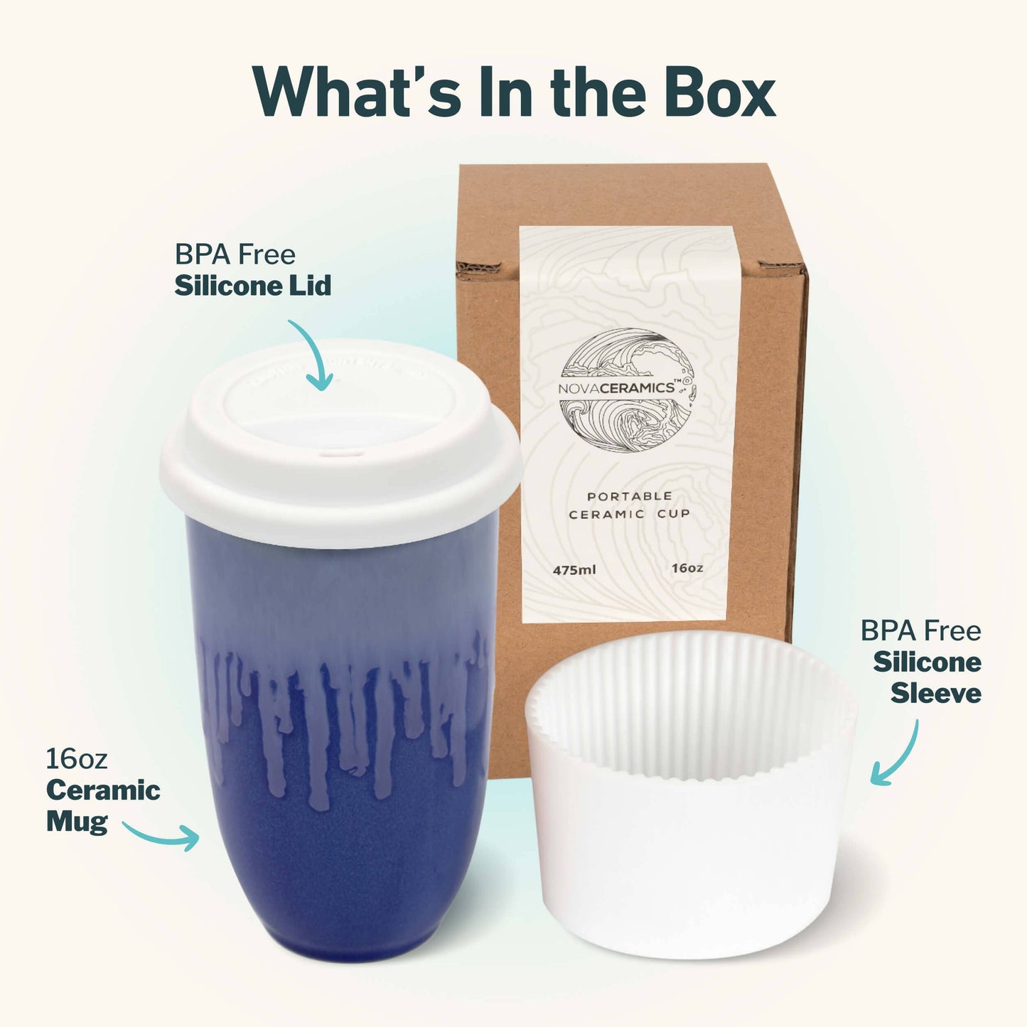 Neptune Ceramic 16 oz Travel Mug