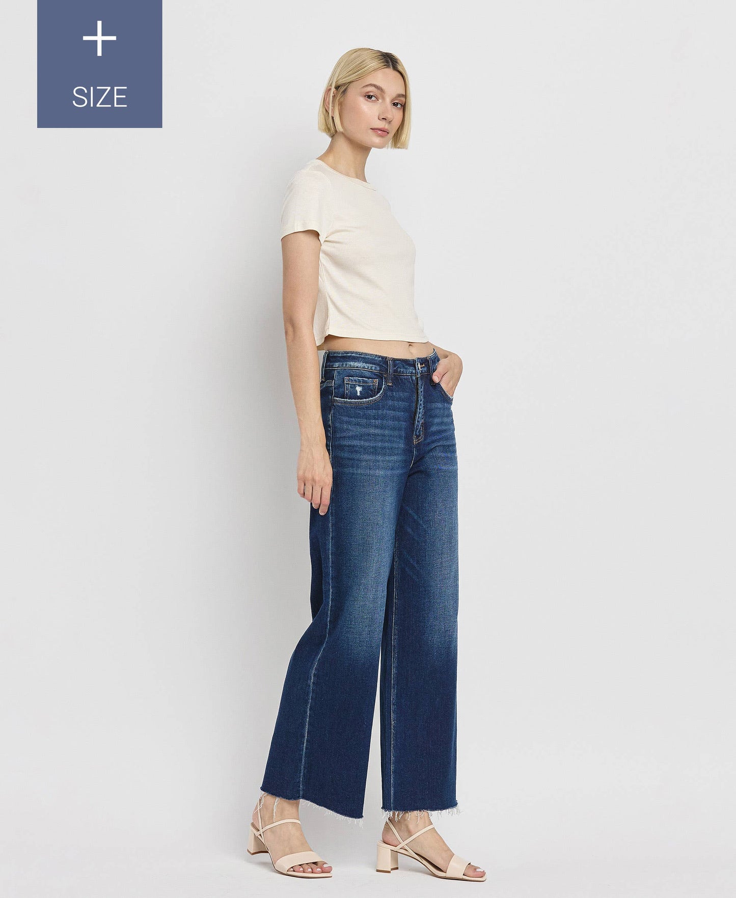 Tummy Control Super High Rise Wide Leg Jeans