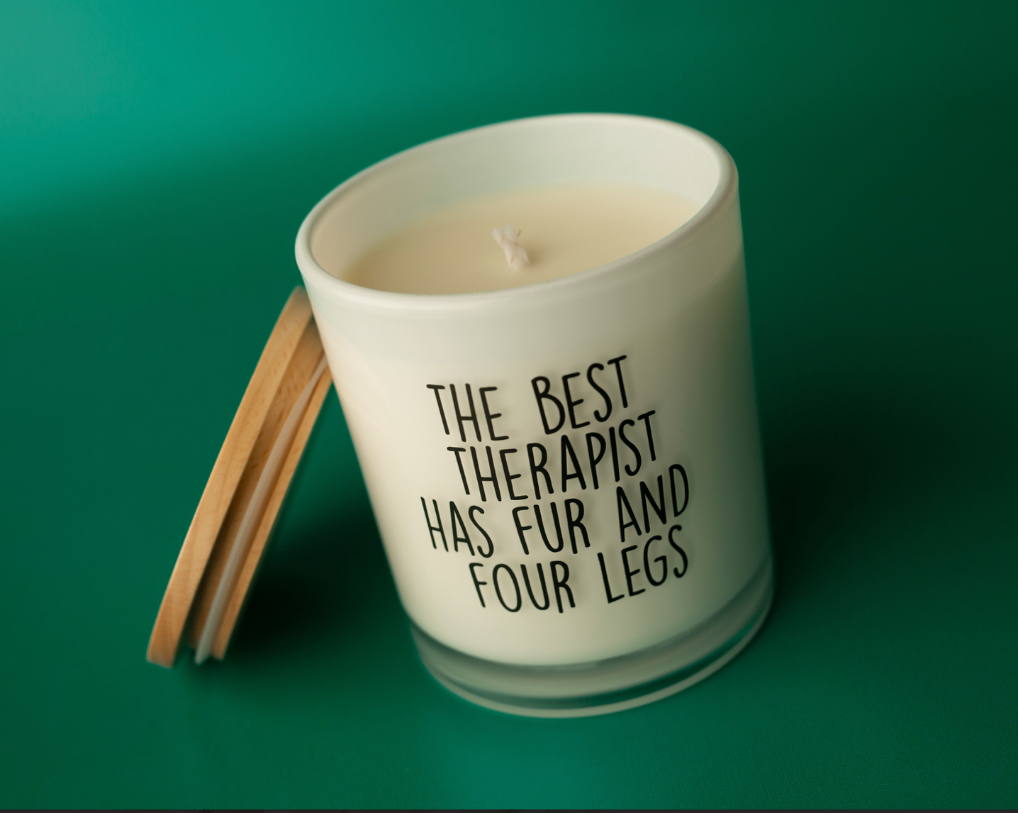 The Best Therapist has Fur & Four Legs Funny Pet Soy Candle