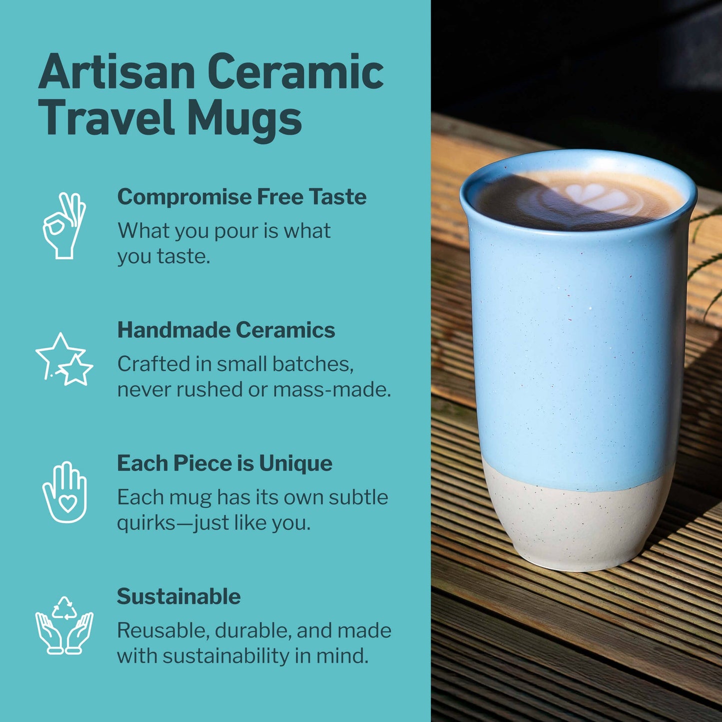 Coastal Drift Ceramic 16 oz Travel Mug