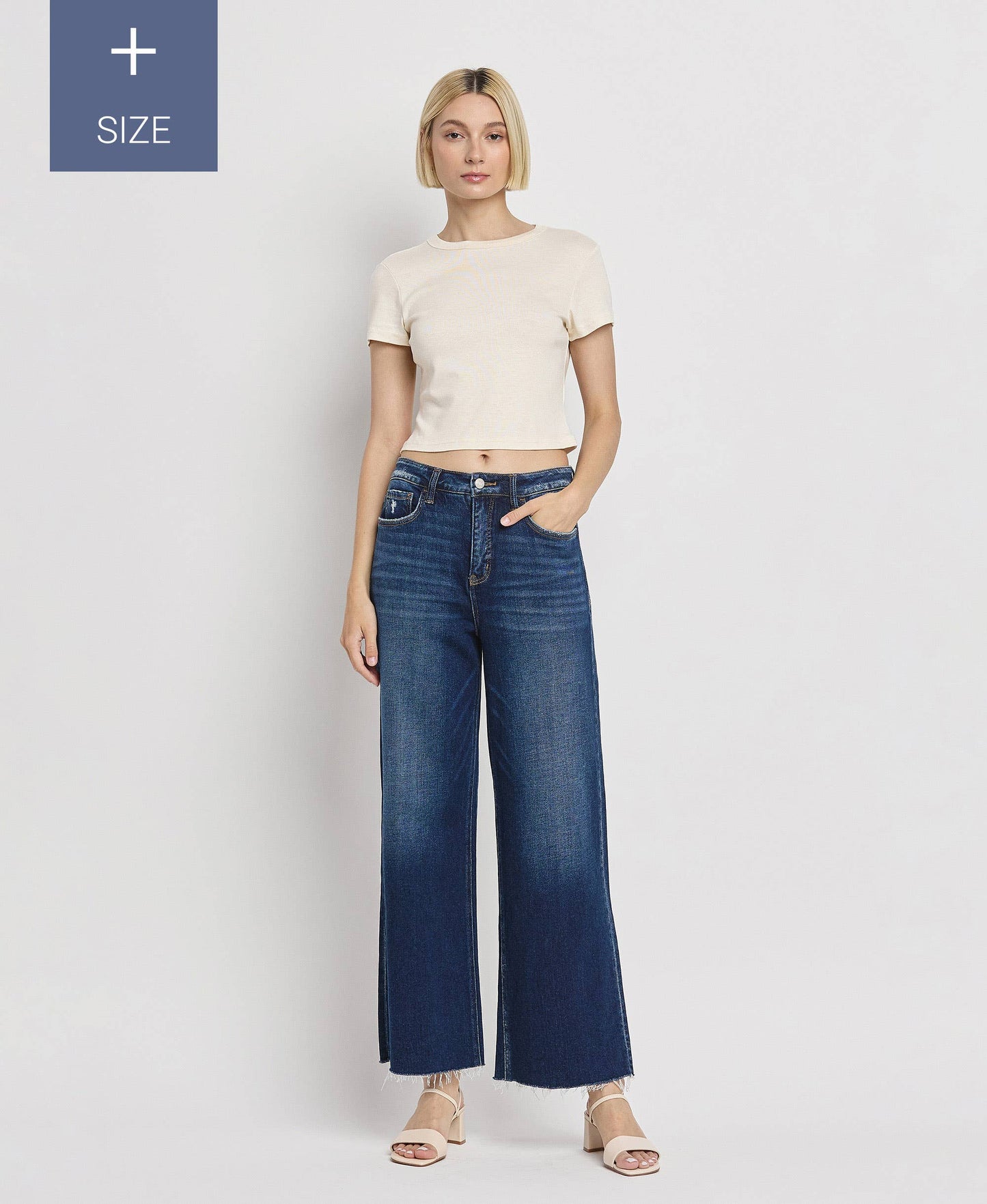 Tummy Control Super High Rise Wide Leg Jeans
