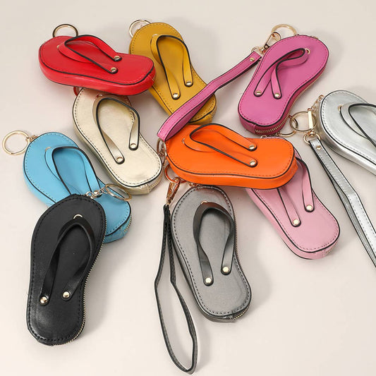 Faux Leather Flip-Flop Bag Charm