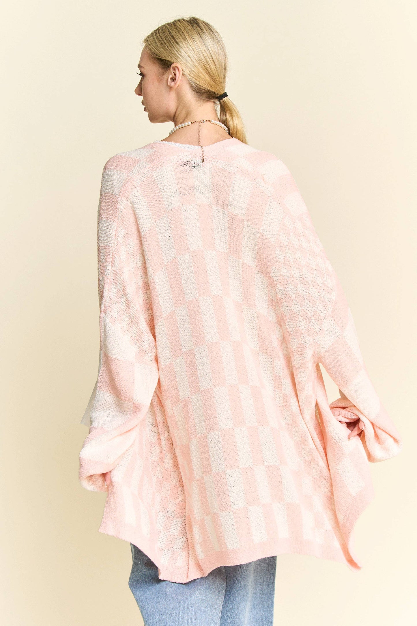 Lightweight Checkerboard Cardigan