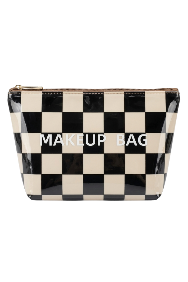 Black and White Checkered MAKEUP BAG