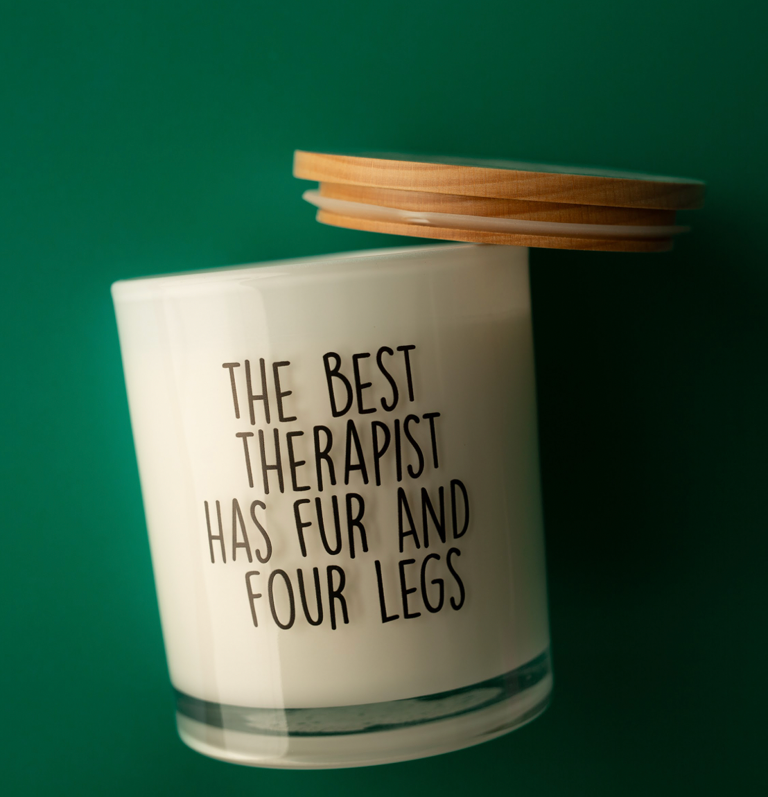 The Best Therapist has Fur & Four Legs Funny Pet Soy Candle