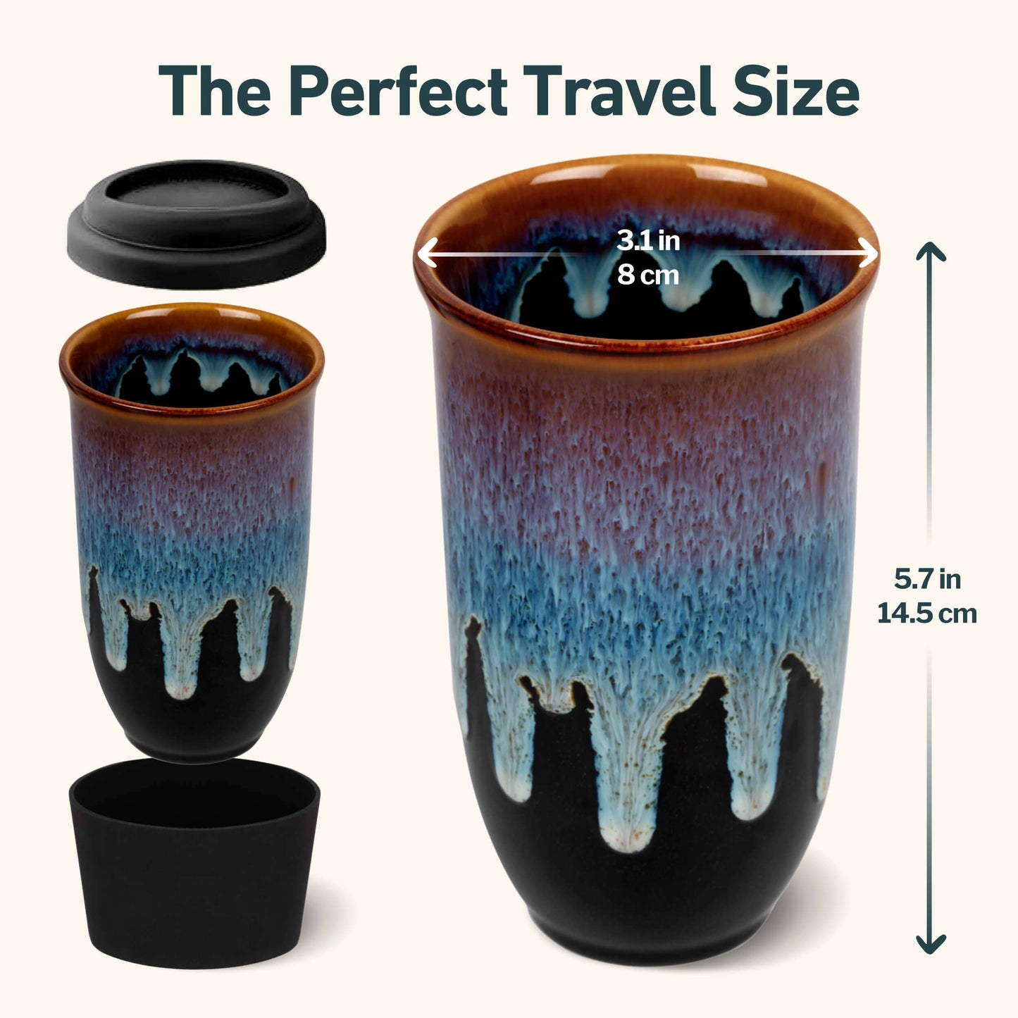Monsoon Ceramic 16 oz Travel Mug