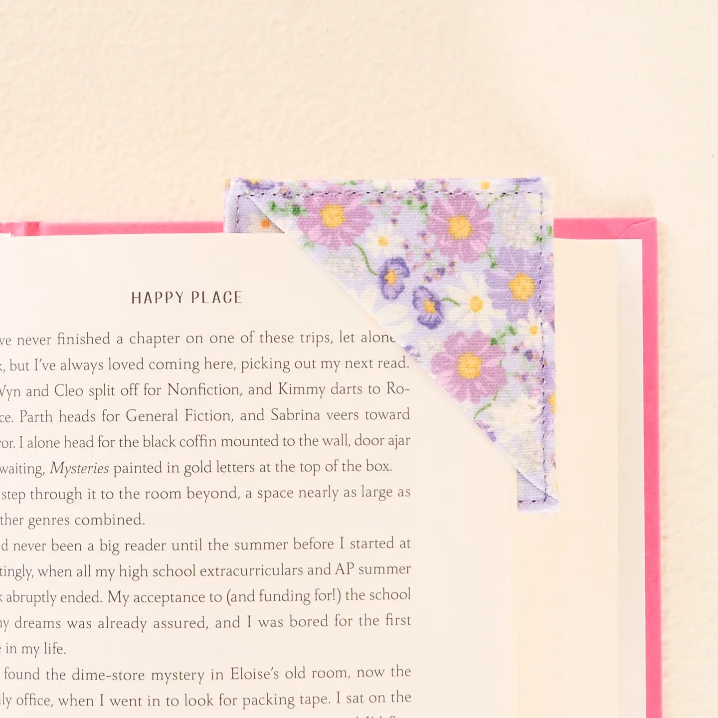 Corner Keeper Fabric Bookmark-Bouquet Beauty Purple