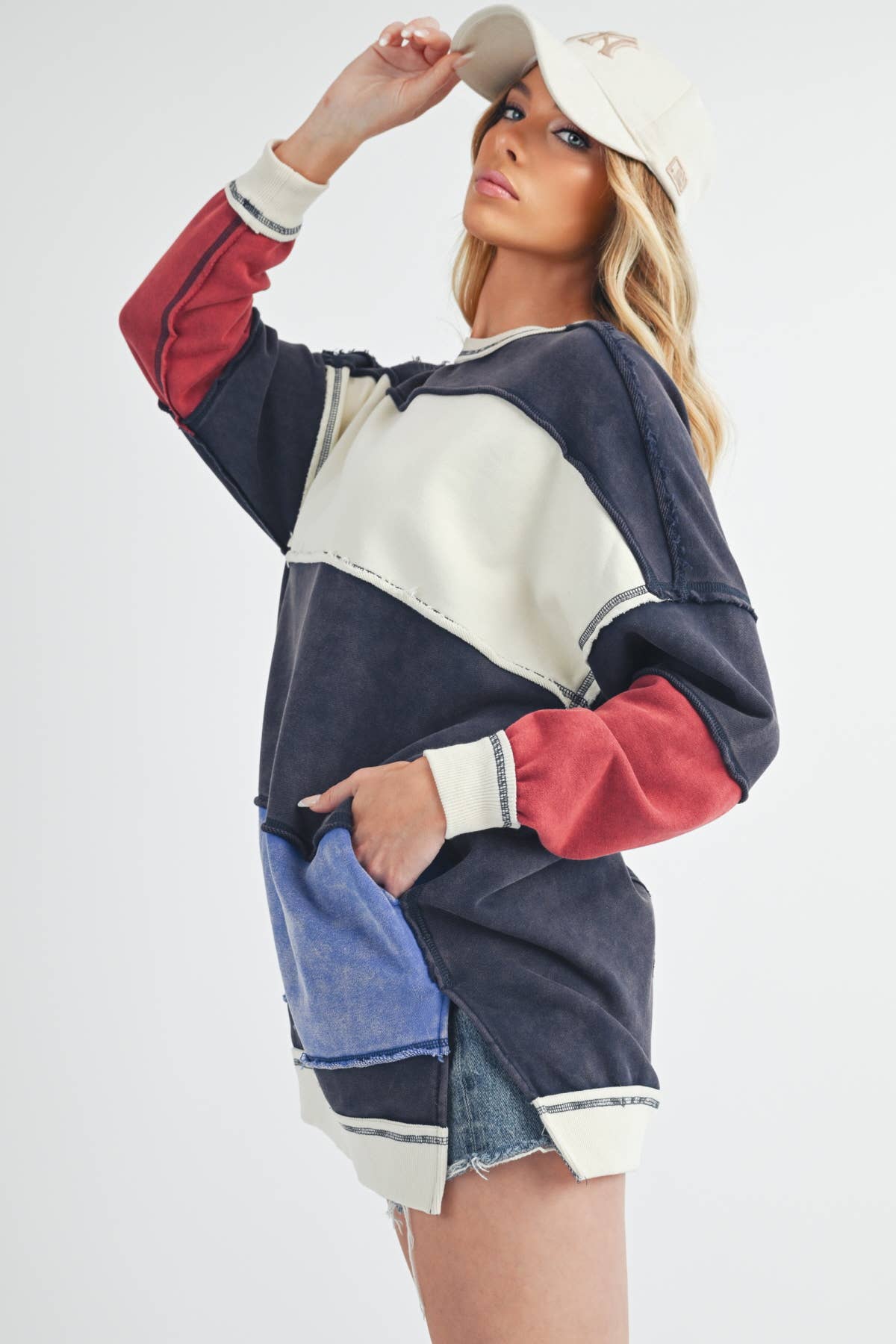 Rugby Color Block Stripe Sweatshirt