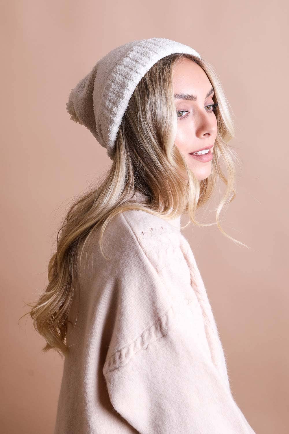 Cozy Boucle Pom Beanie