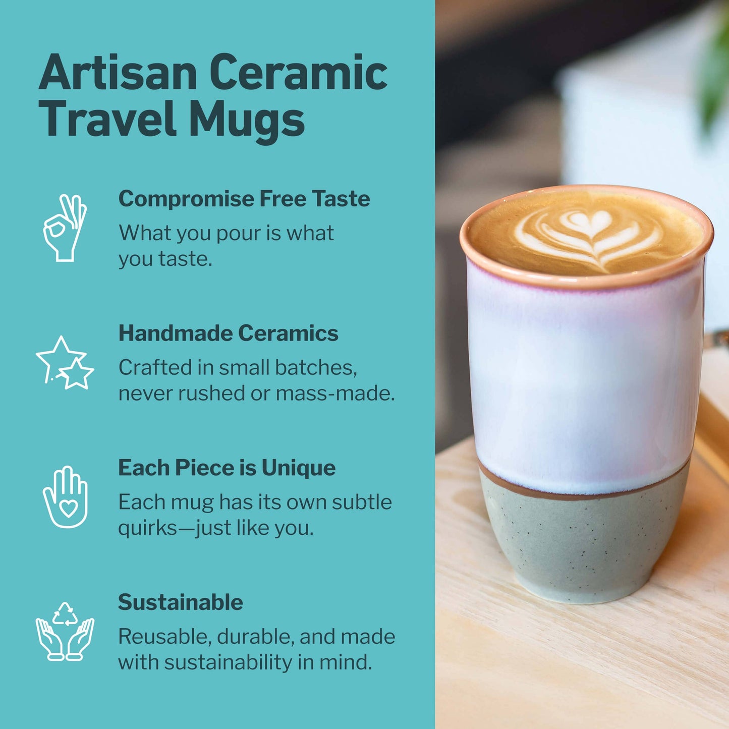 Horizon Ceramic 12 oz Travel Mug
