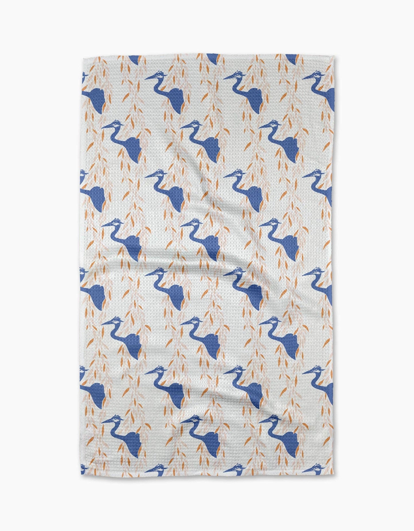 Geometry Blue Heron Tea Towel