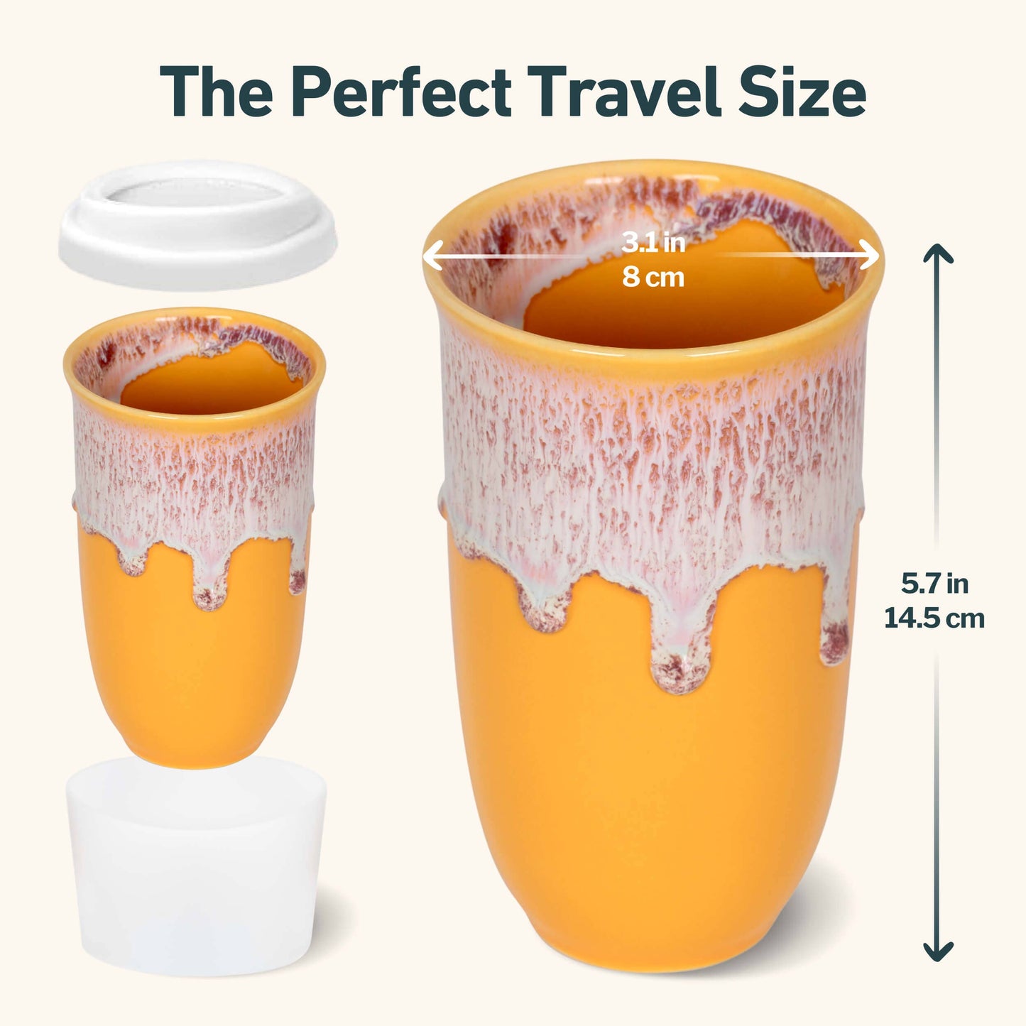 Grapefruit Ceramic 16 oz Travel Mug