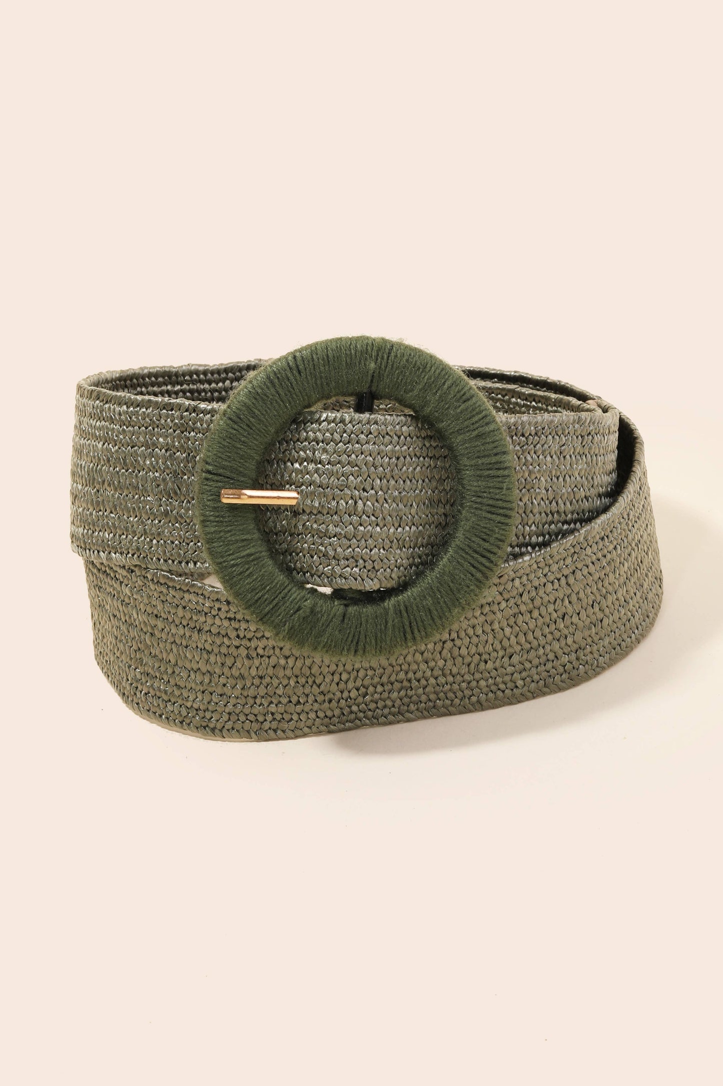 Round Buckle Braided Belt