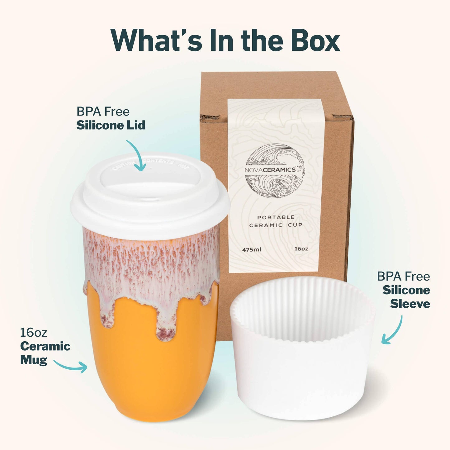 Grapefruit Ceramic 16 oz Travel Mug