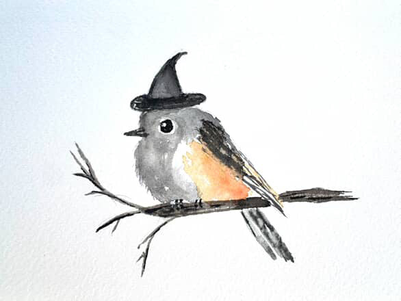 Matted Art Print - Witch Bird