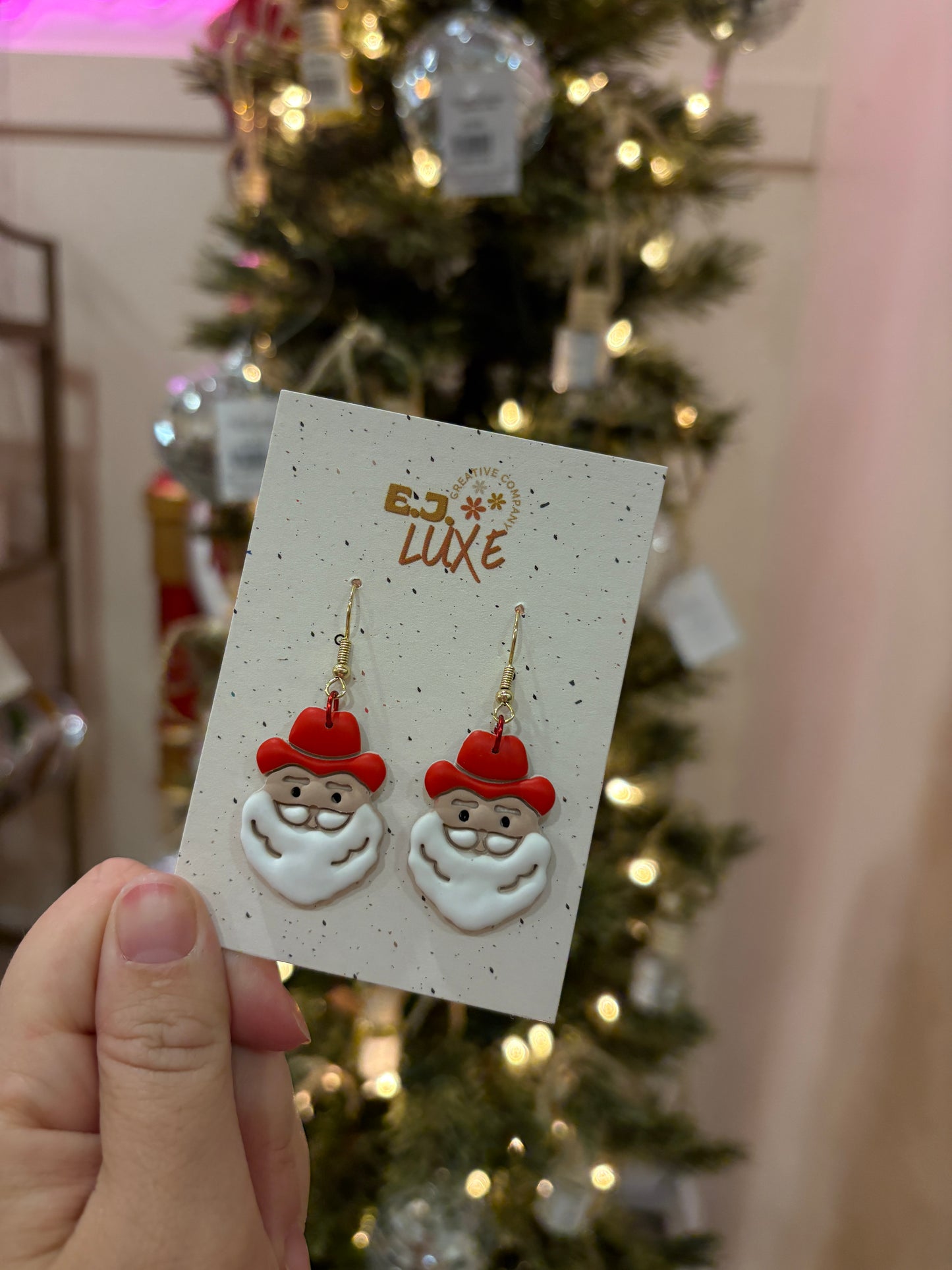 Cowboy Santa Earrings