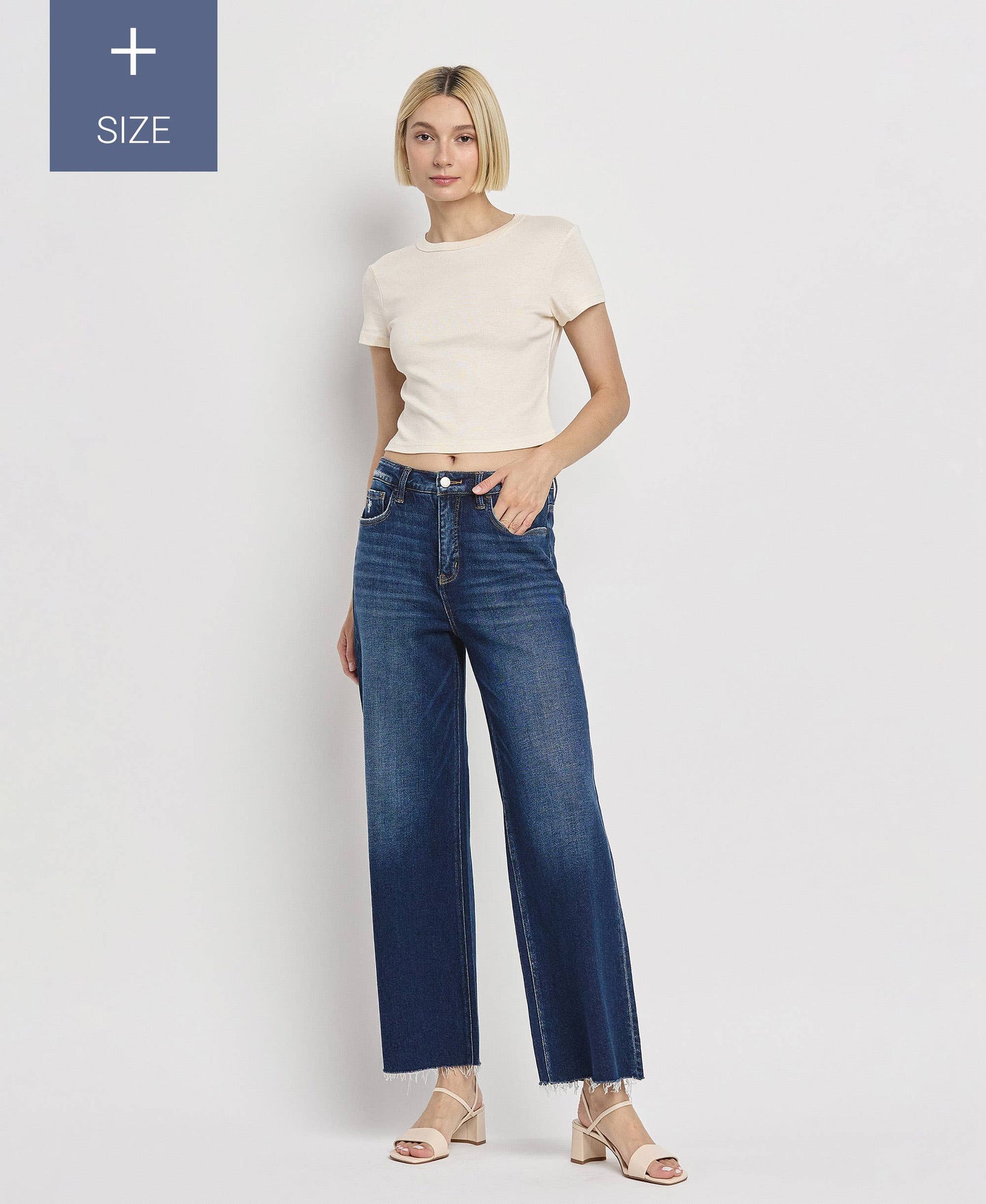Tummy Control Super High Rise Wide Leg Jeans