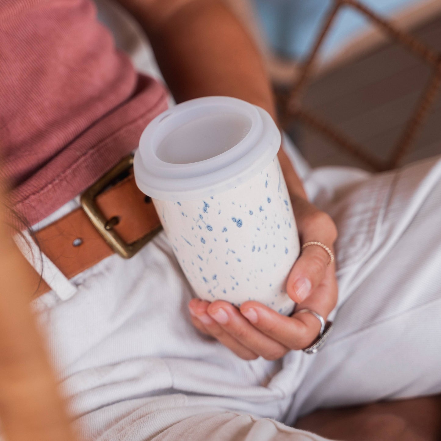 Orchid Ceramic 16 oz Travel Mug